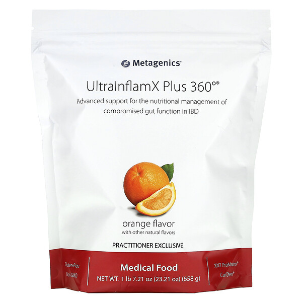 UltralnflamX Plus 360°, Медицинское питание, апельсин, 23,21 унции (658 г) Metagenics