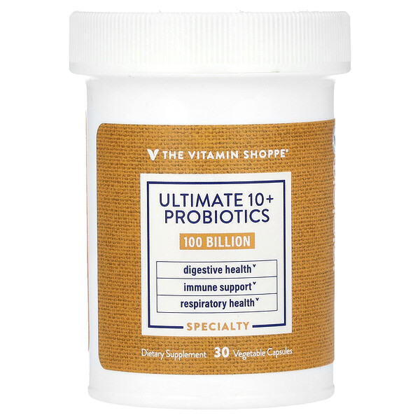 Ultimate 10+ Probiotics, 100 Billion CFU, 30 Vegetable Capsules (Растительные капсулы) The Vitamin Shoppe