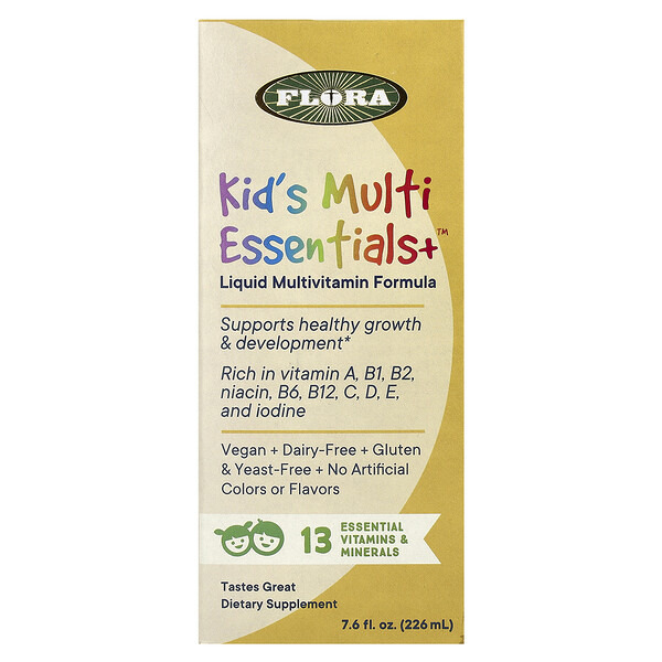 Kid's Multi Essentials+, Фруктовый сок, 7,6 жидких унций (226 мл) Flora