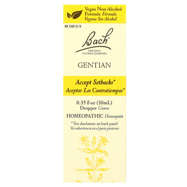 Original Flower Remedies, Gentian, 0.35 fl oz (Жидкие унции) (10 ml) Bach