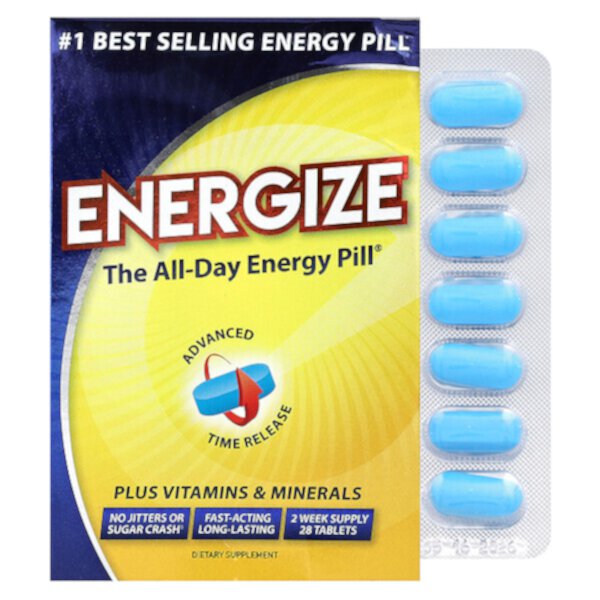 Energize, Таблетка для энергии на весь день, 28 таблеток Isatori