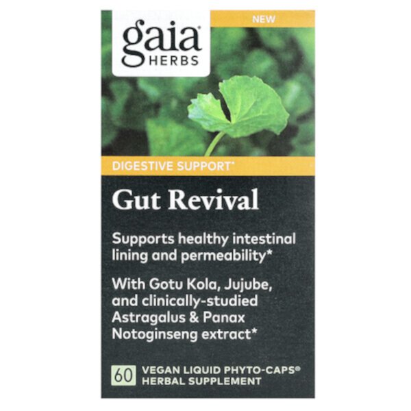 Gut Revival, 60 веганских жидких фитокапсул Gaia Herbs