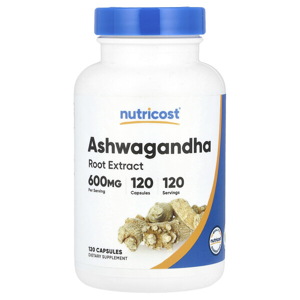 Ashwagandha Root Extract, 600 mg, 120 Capsules Nutricost