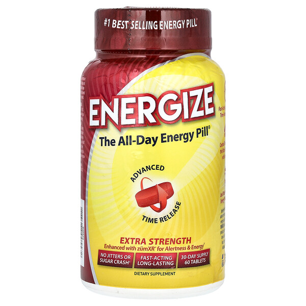 Energize, Таблетка для энергии на весь день, дополнительная сила, 60 таблеток Isatori