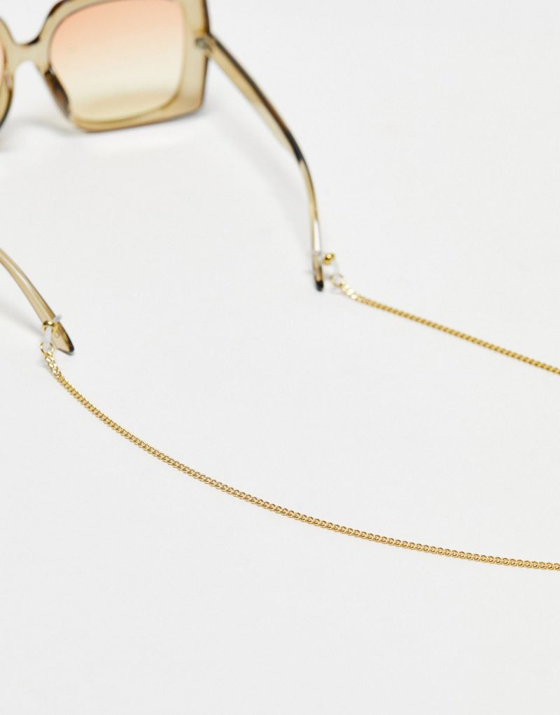 ASOS DESIGN waterproof stainless steel sunglasses chain in gold tone  ASOS DESIGN