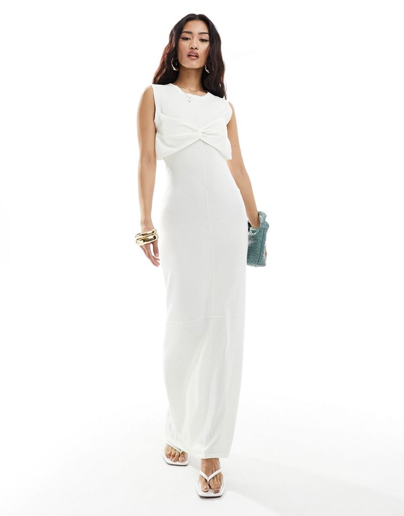 Белое полупрозрачное платье макси со швом спереди 4th & Reckless 4TH & RECKLESS