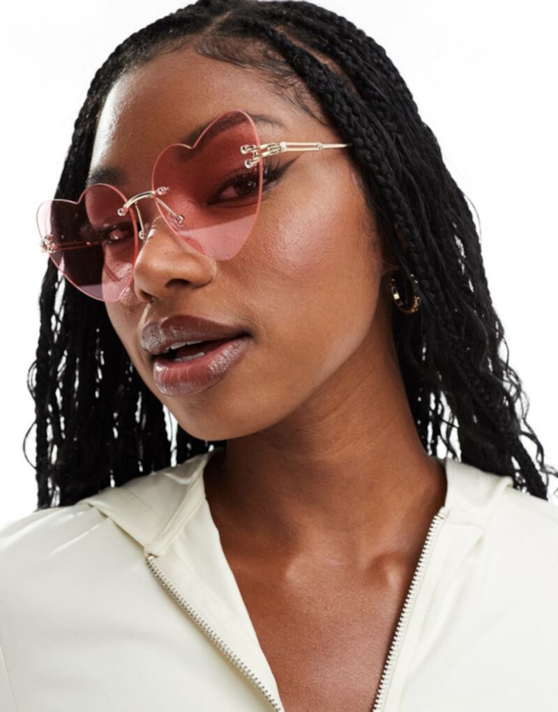 AIRE cosmic love heart sunglasses in pink Aire