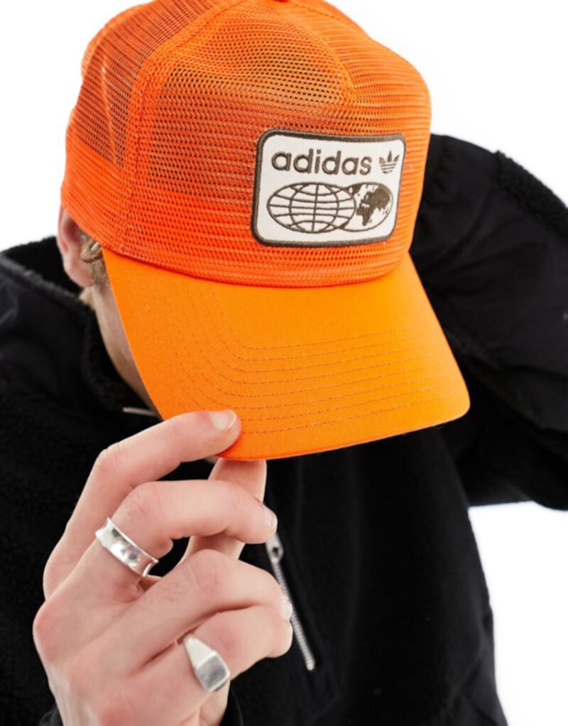 Оранжевая кепка дальнобойщика adidas Original Worldwide Full Mesh Adidas