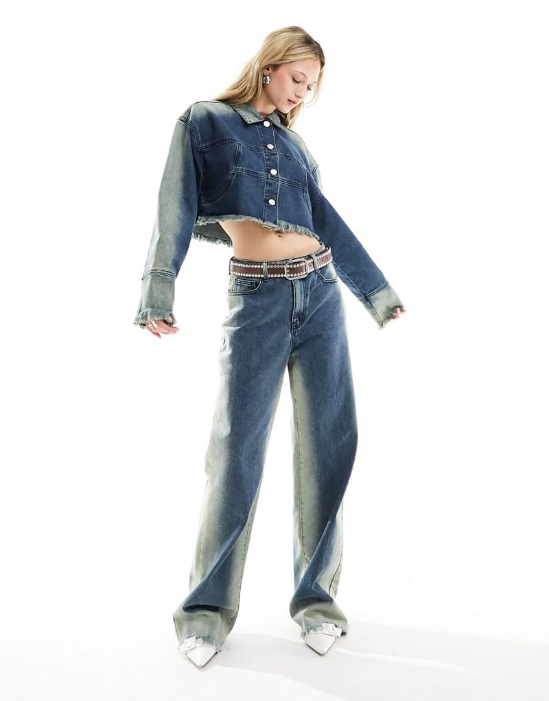 Женская Куртка KYO The Brand укороченная вареная джинсовая в индиго KYO