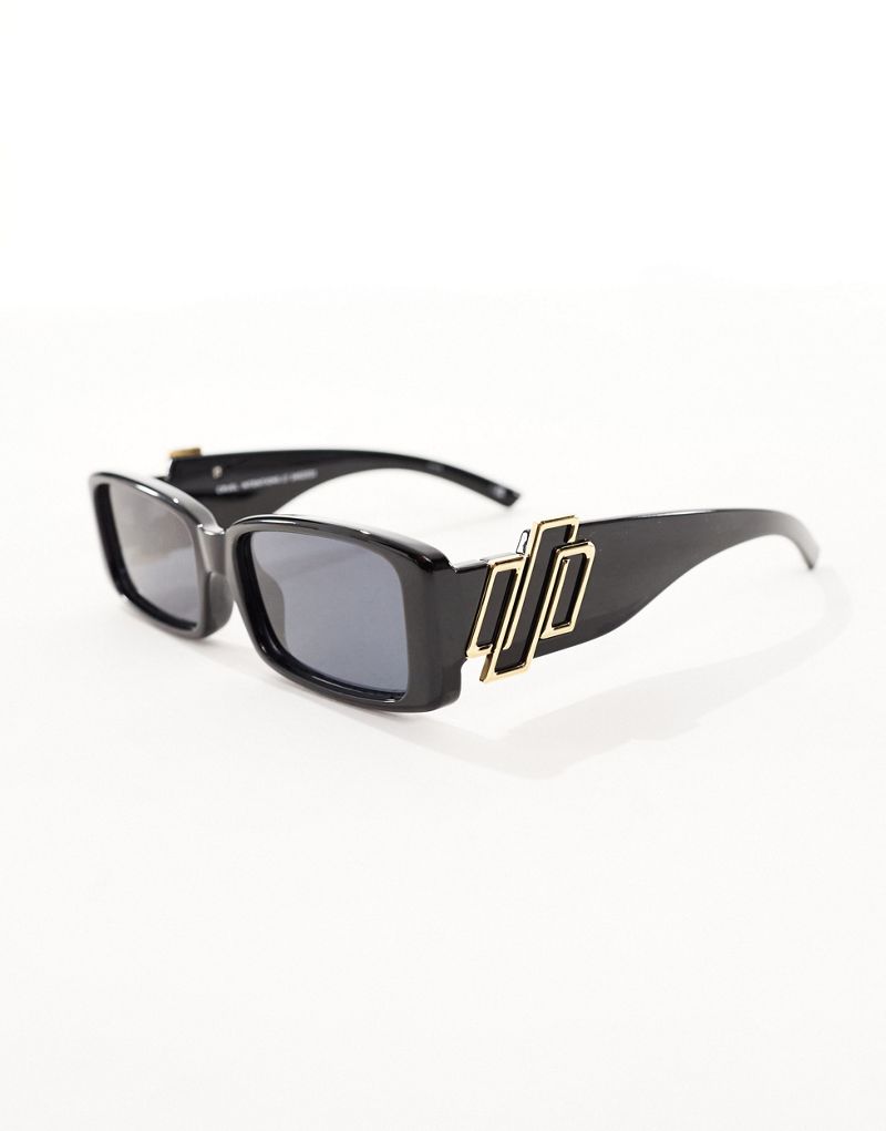 Le Specs cruel intentions rectangle sunglasses in black Le Specs