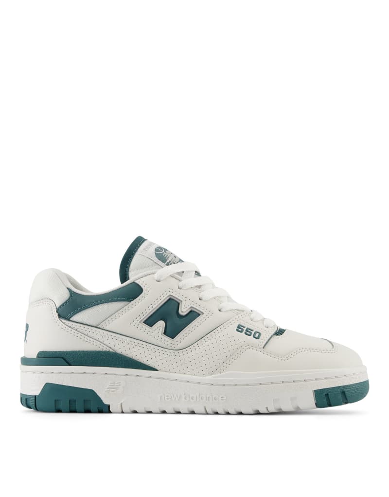 Кремовые кроссовки New Balance 550 с бирюзовыми деталями New Balance