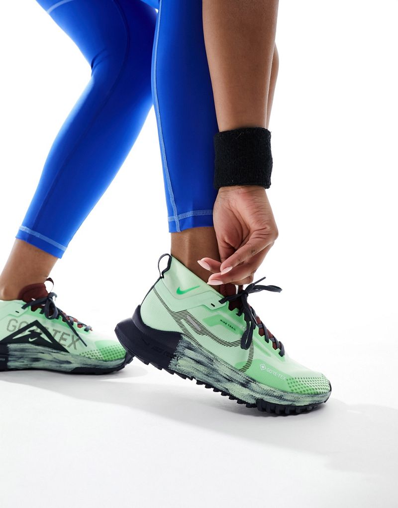 Кроссовки Nike Pegasus Trail 4 GORE-TEX темно-зеленого и серого цветов Nike