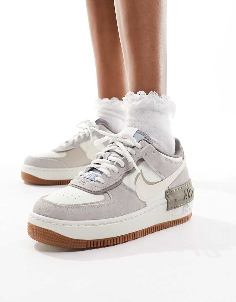 Женские серые кроссовки Nike Air Force 1 Shadow с амортизацией Air Nike