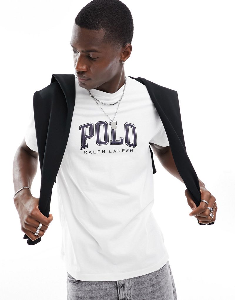 Белая классическая футболка оверсайз с логотипом Polo Ralph Lauren Collegiate Polo Ralph Lauren