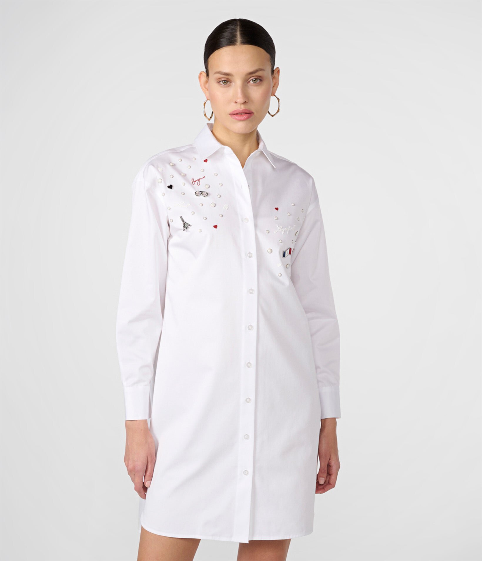 K-PIN WHITE SHIRT DRESS Karl Lagerfeld Paris