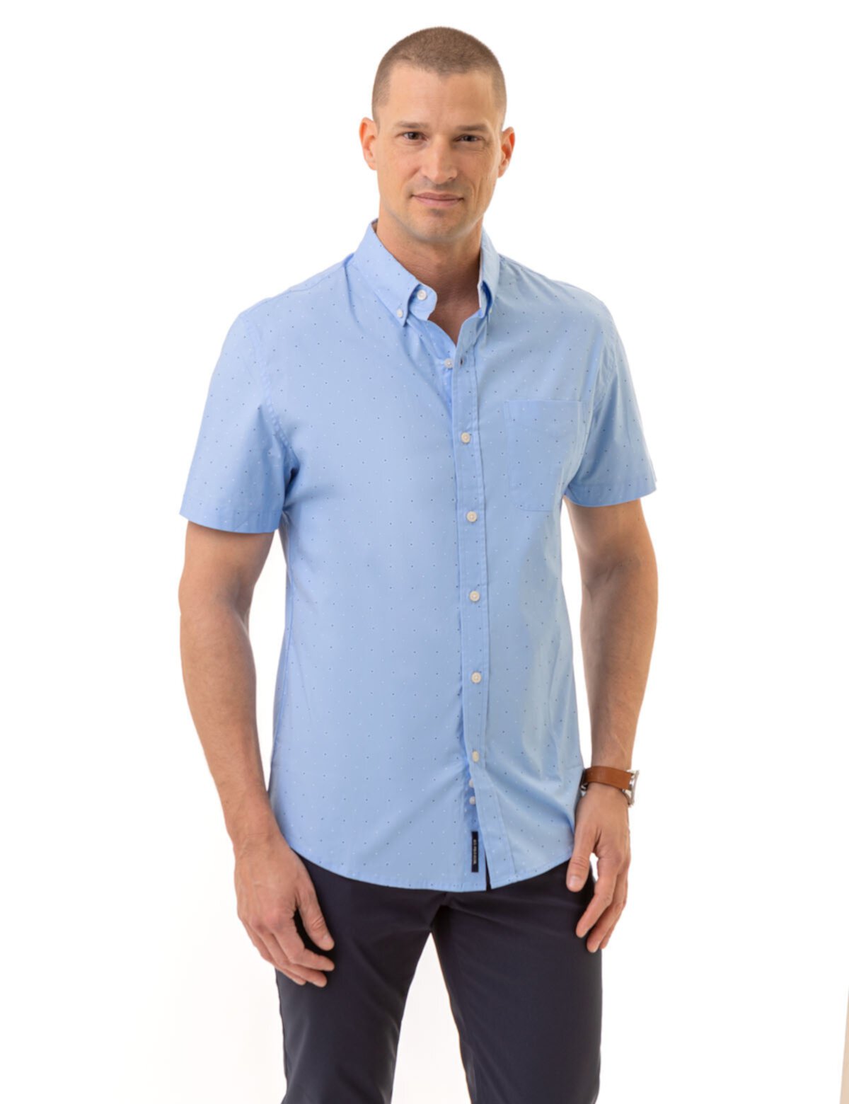 DOT PRINT POPLIN SHORT SLEEVE SHIRT U.S. POLO ASSN.