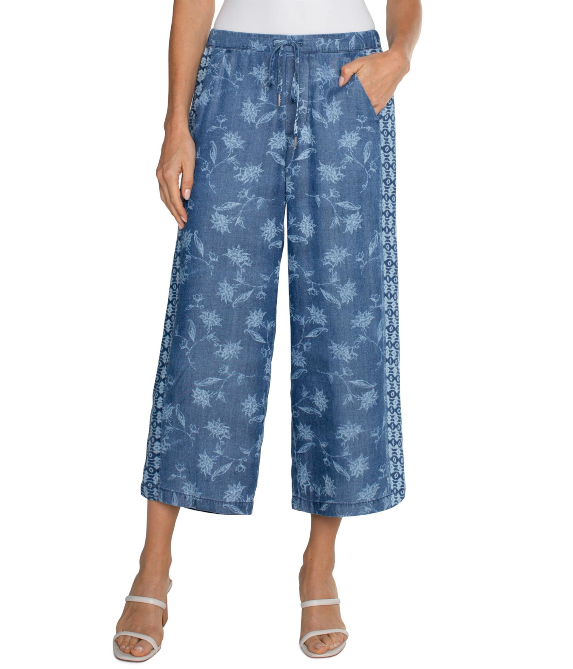 Pull On Mid Rise Wide Leg Crop Trouser Liverpool Los Angeles