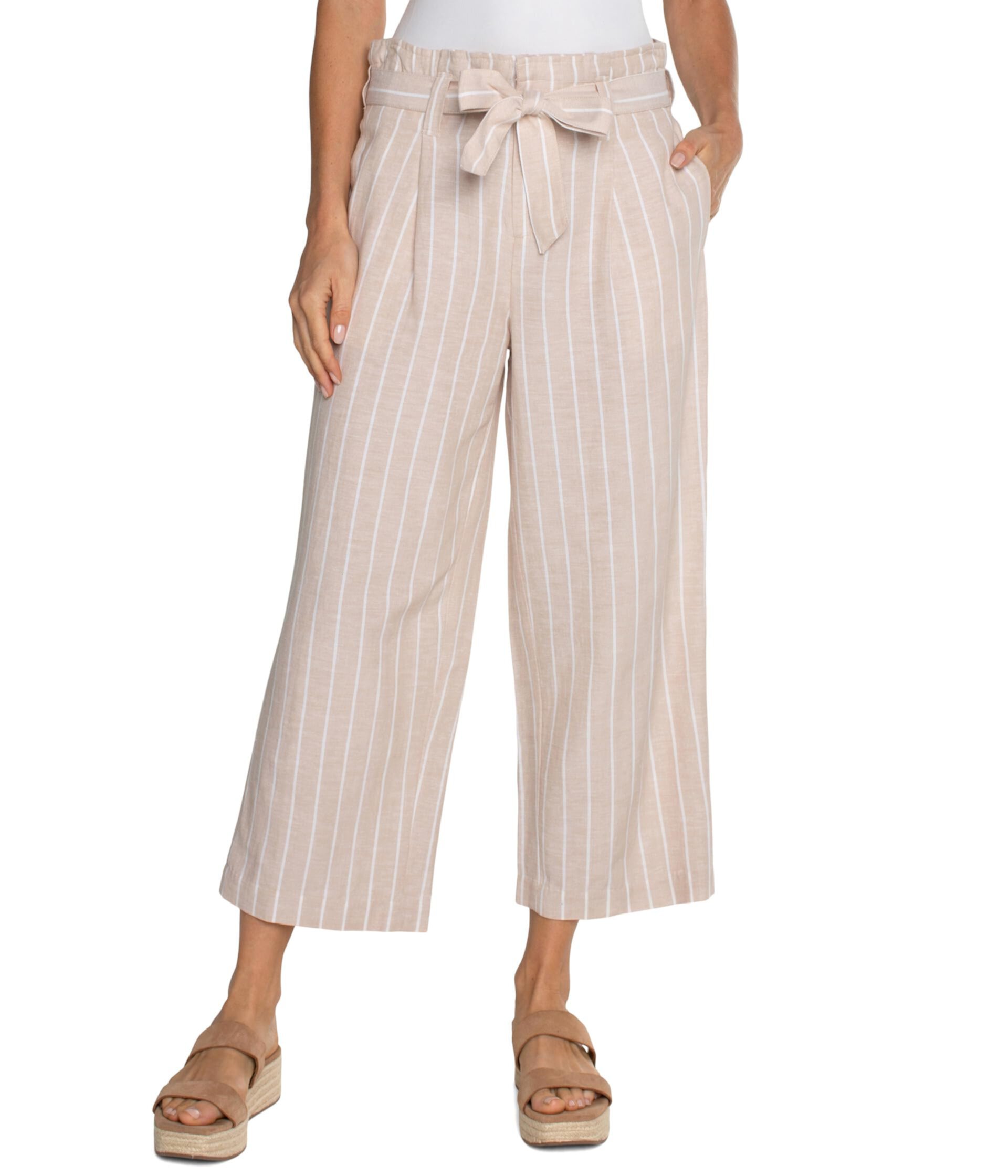 Pleated Crop Mid Rise Trouser with Self Belt Liverpool Los Angeles