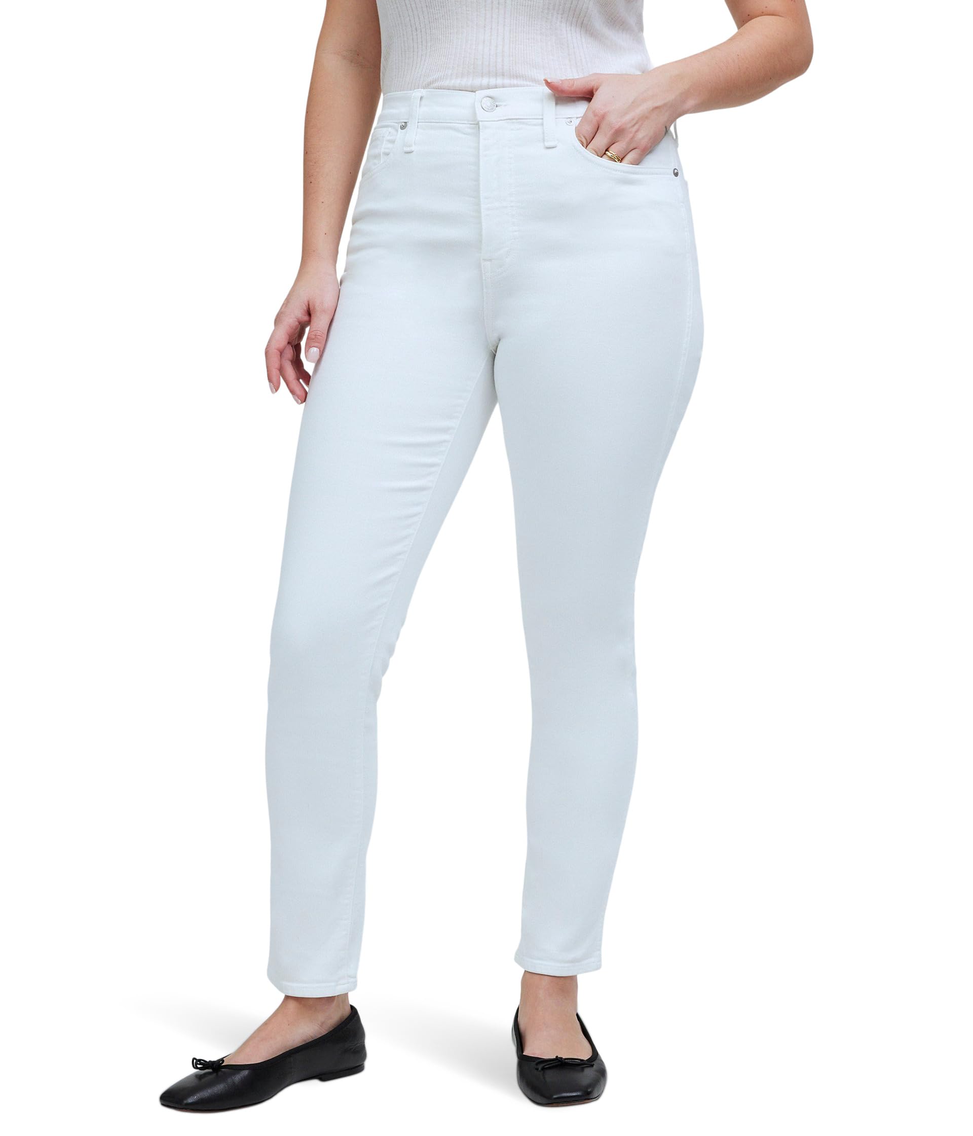 High-Rise Stovepipe Jeans in Pure White Madewell