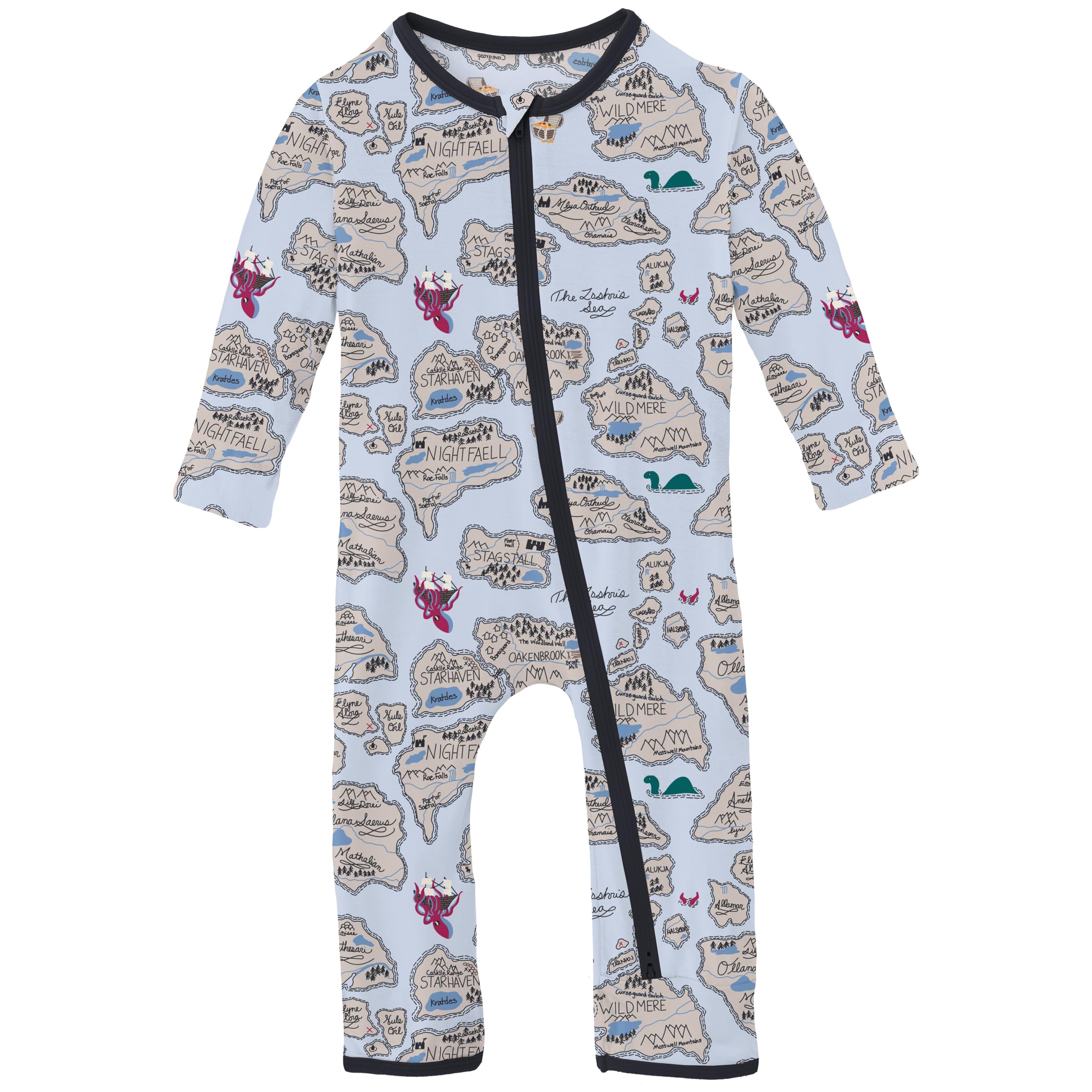 Print Coverall with 2 Way Zipper KicKee Pants