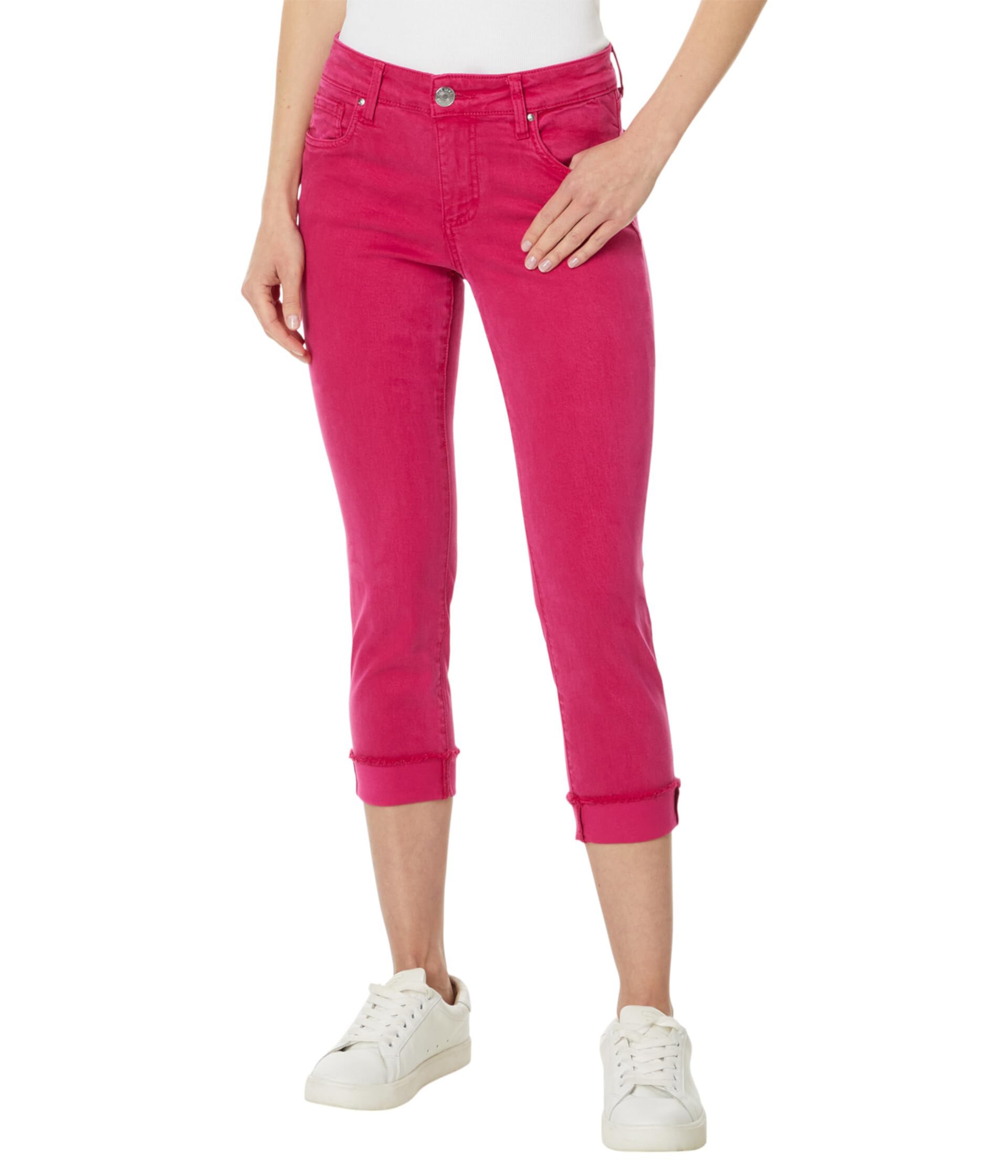 Amy Crop Straight Leg- Roll Up Fray in Brave Fushia KUT from the Kloth