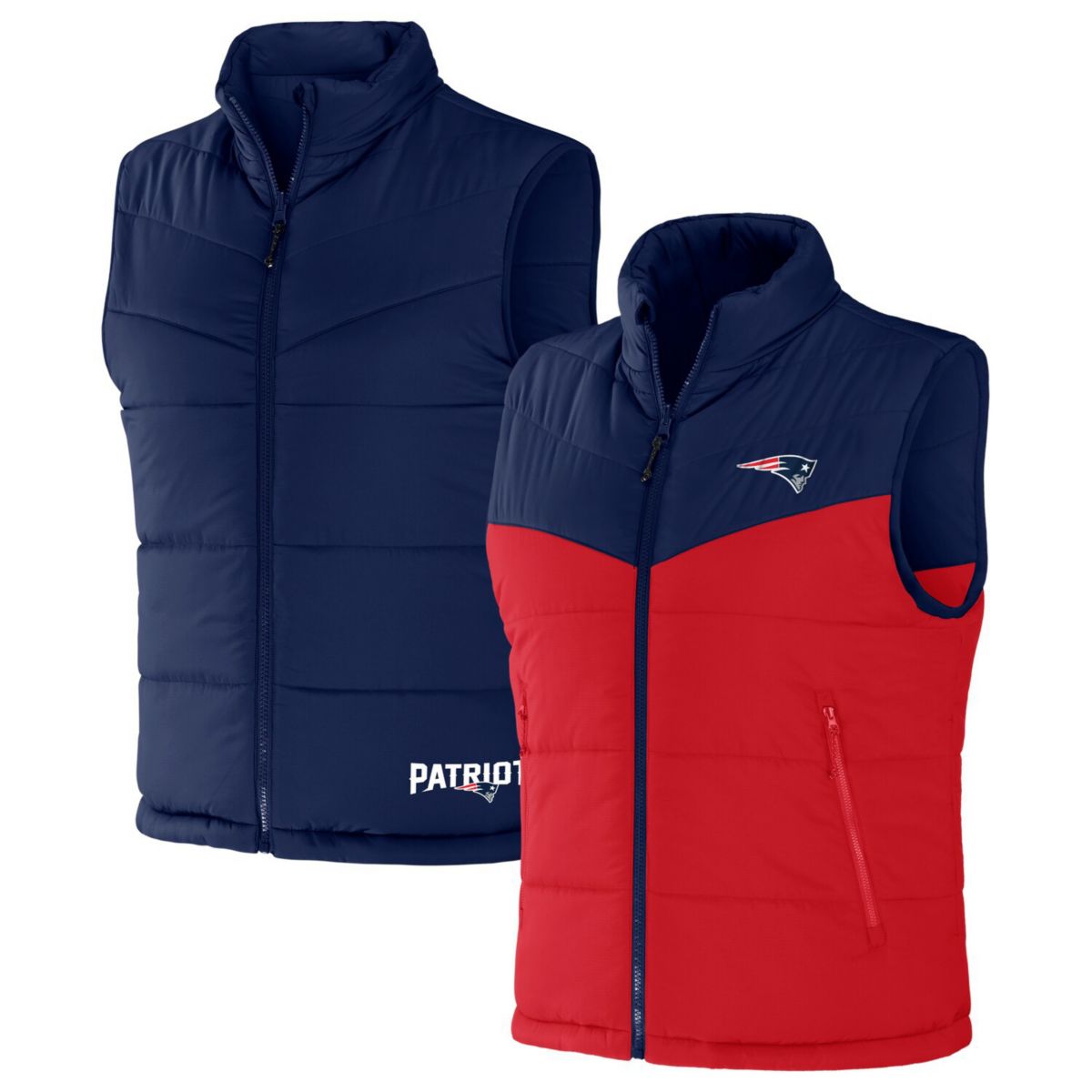 Men's NFL x Darius Rucker Collection by Fanatics Navy New England Patriots Colorblocked Full-Zip Vest NFL x Darius Rucker Collection by Fanatics