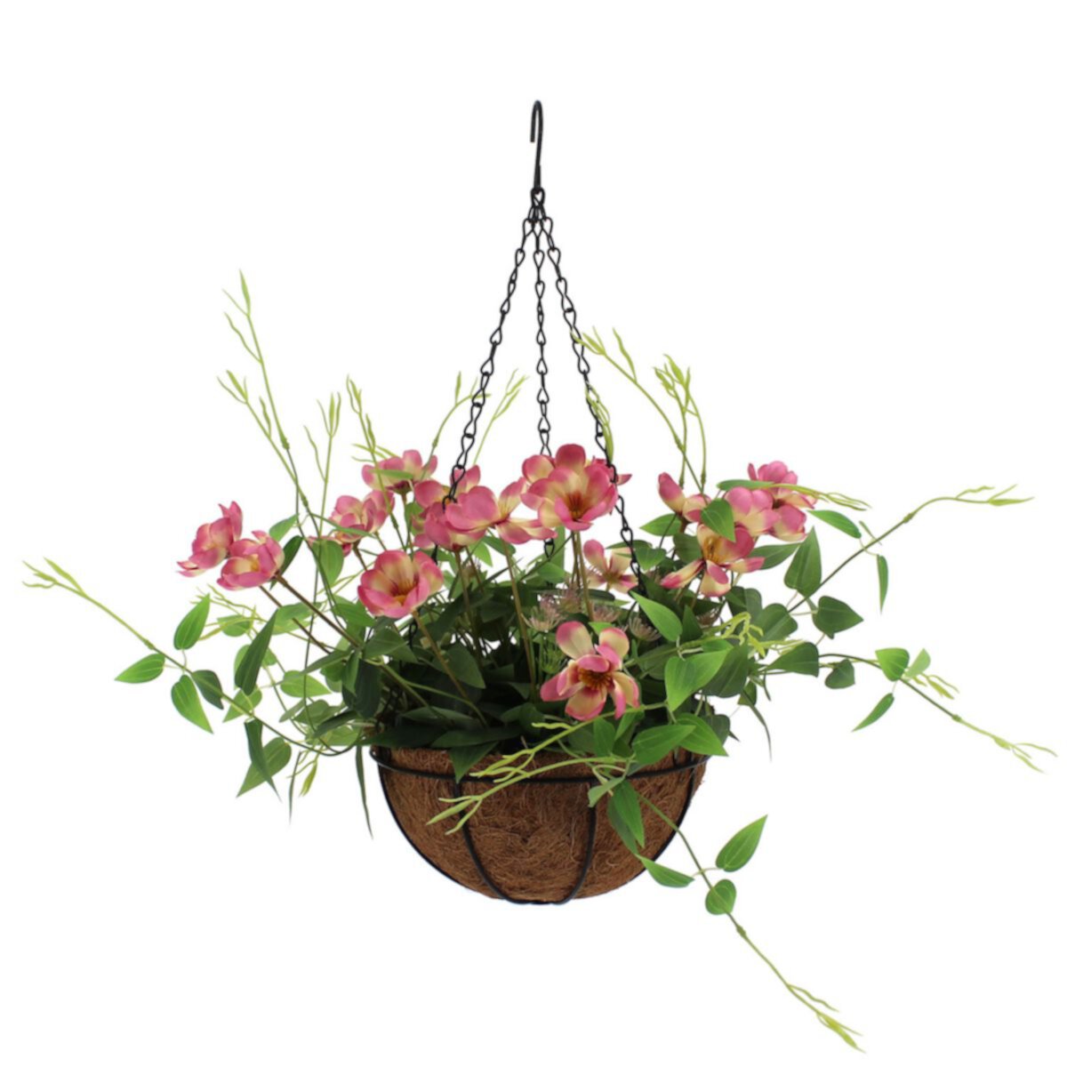 Sonoma Goods For Life® Artificial Pink Flower in Hanging Basket SONOMA