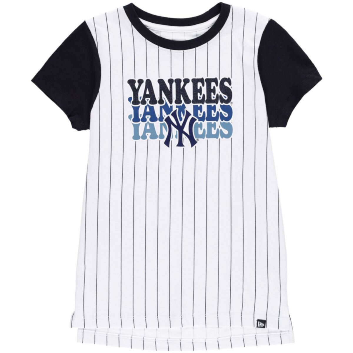 Girls Youth New Era White New York Yankees Pinstripe T-Shirt New Era