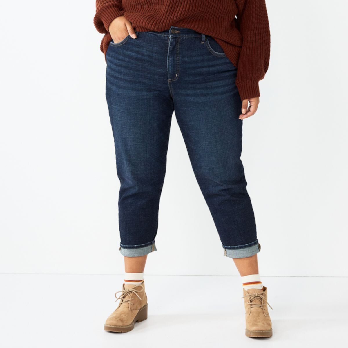 Plus Size Sonoma Goods For Life® High-Waisted Boyfriend Jeans SONOMA