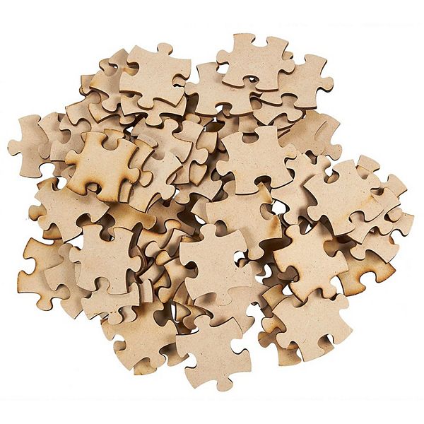 100 Blank Wooden Puzzle Pieces for Crafts, DIY Unfinished Jigsaw Puzzles (1.9 x 1.6 In) Juvale