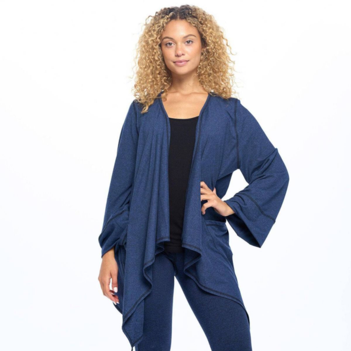 Undersummers by CarrieRae Women's Mix and Match Yoga Cardigan Sweaters-Long Sleeves, Comfortable, Side Pockets & Open Front Undersummers