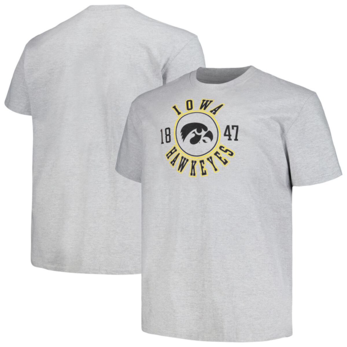 Мужская Футболка Champion Iowa Hawkeyes Big & Tall Circle Logo Heather Gray Champion