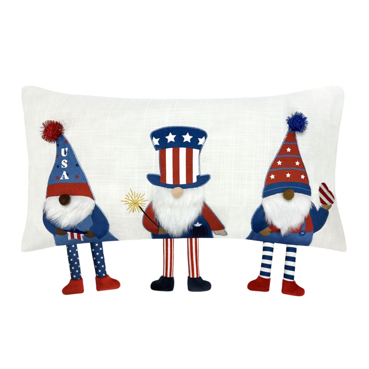 Americana White 3-D Tri-Gnome Pillow Americana
