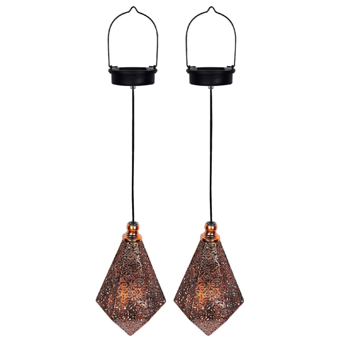 MAGGIFT 2 - Pack Solar Hanging Lights: Outdoor Lanterns, Vintage Design Maggift