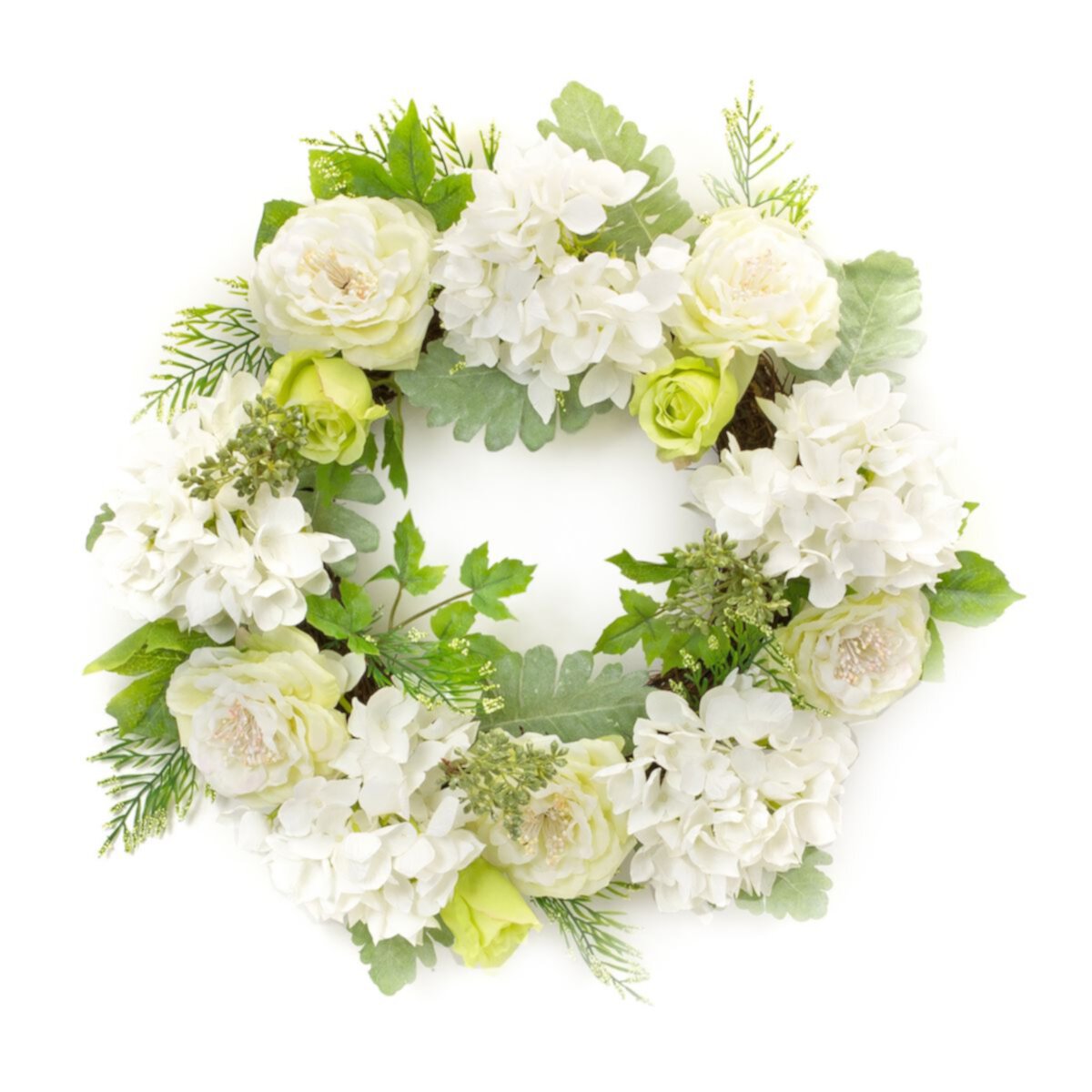 Melrose 21-Inch Artificial Peony and Hydrangea Floral Wreath Melrose