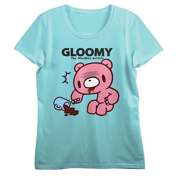 Футболка с рисунком Gloomy Bear от BIOWORLD, с круглым вырезом и коротким рукавом Bioworld