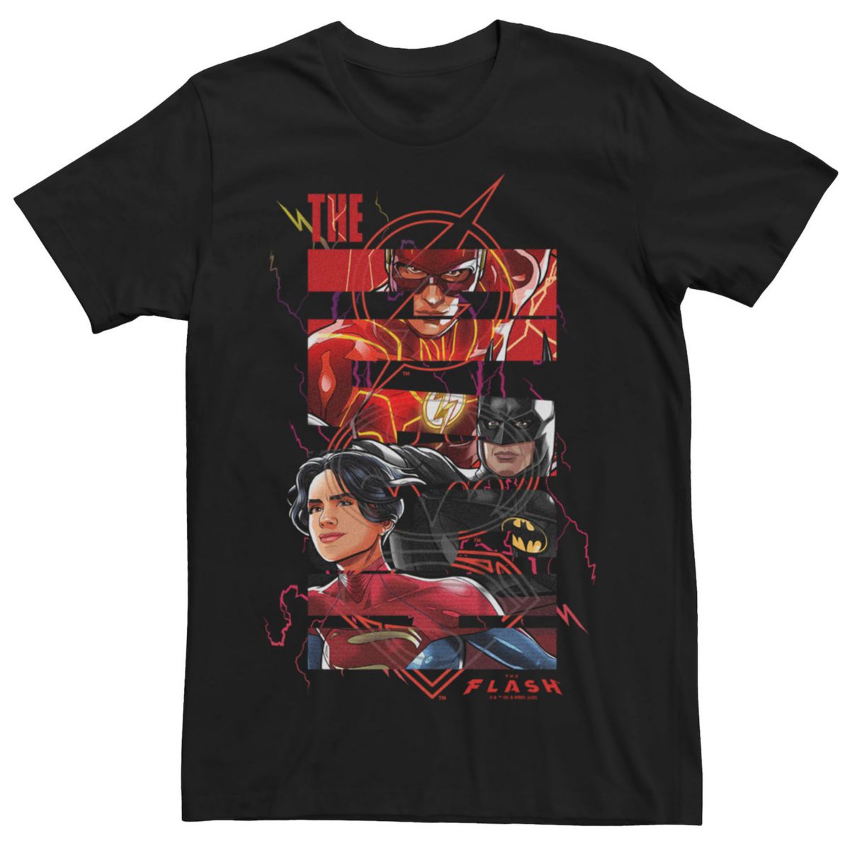 Big & Tall The Flash Supers Overlay Graphic Tee Licensed Character