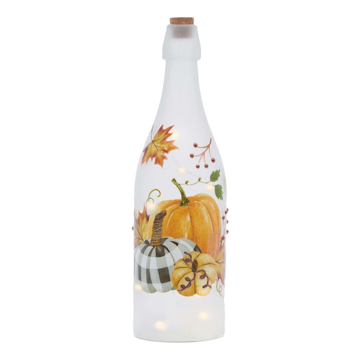 Studio 66 Plaid Pumpkins LED Decorative Bottle Table Decor Studio 66