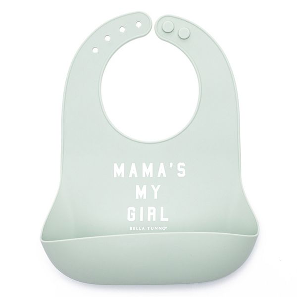 Фартук для малышей Mama's My Girl Wonder из мягкого силикона, с регулируемой шеей, складной, идеально подходит для путешествий Bella Tunno