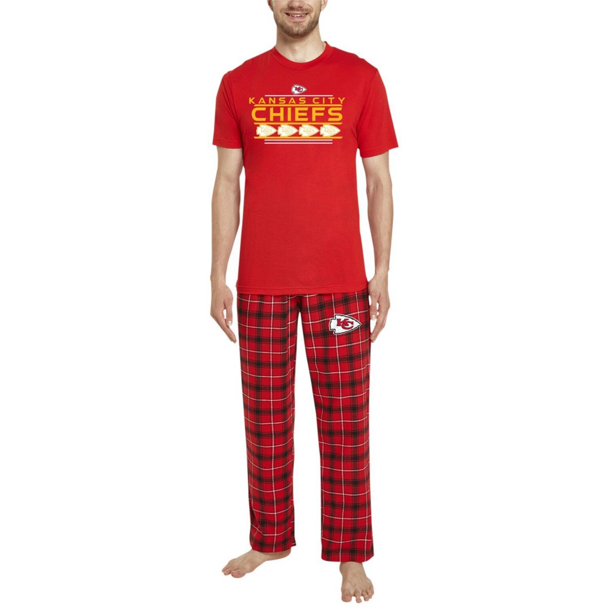 Men's Concepts Sport Red/Black Kansas City Chiefs Arctic T-Shirt & Flannel Pants Sleep Set Unbranded