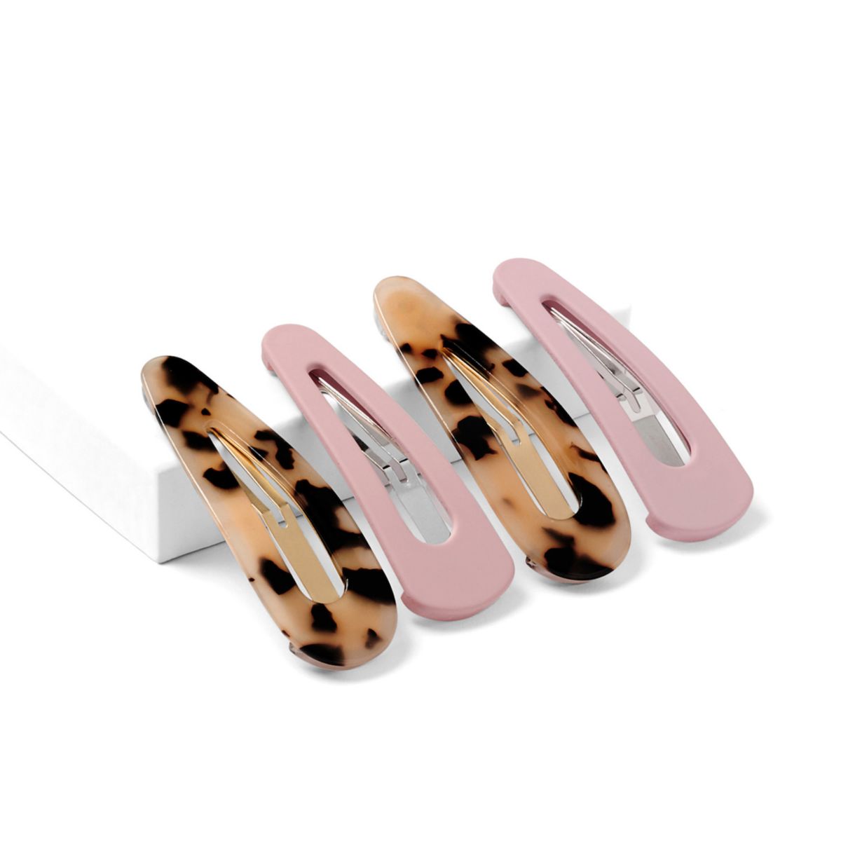 The Hair Edit Snap Triangle Clips Barrettes 4-piece Set The Hair Edit