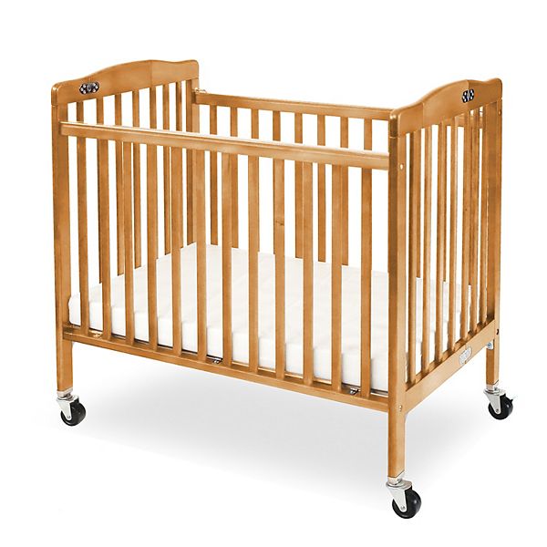 LA Baby The Pocket Mini Portable Folding Wood Crib with Mattress LA Baby