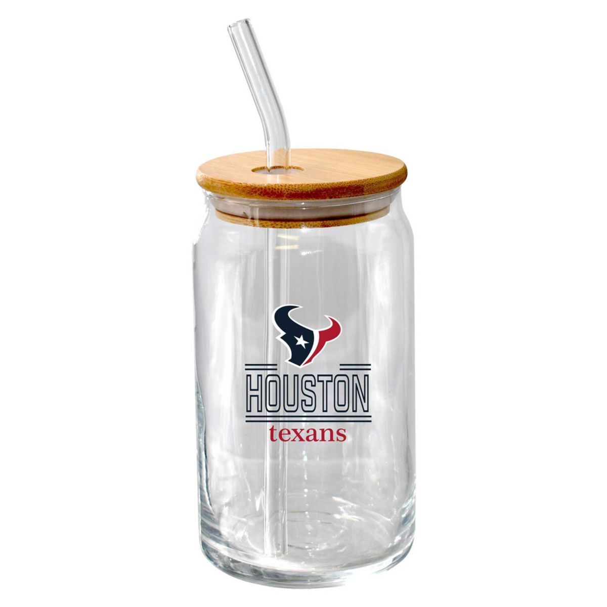 The Memory Company Houston Texans 16oz. Classic Crew Beer Glass with Bamboo Lid The Memory Company