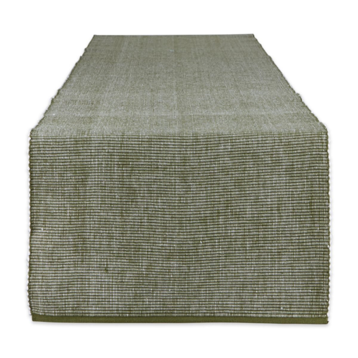 13&#34; x 108&#34; Sage Green and White Rectangular Home Essentials 2-Tone Ribbed Table Runner Contemporary Home Living