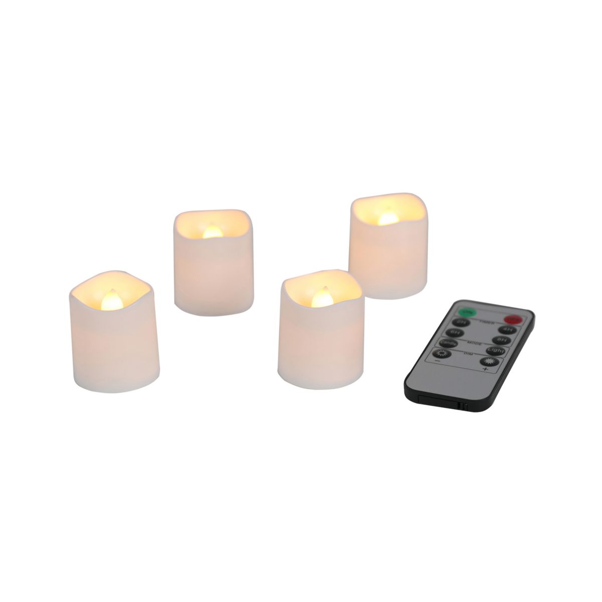 Mikasa 4-Piece White Flickering LED Votive Light Set with Remote MIKASA