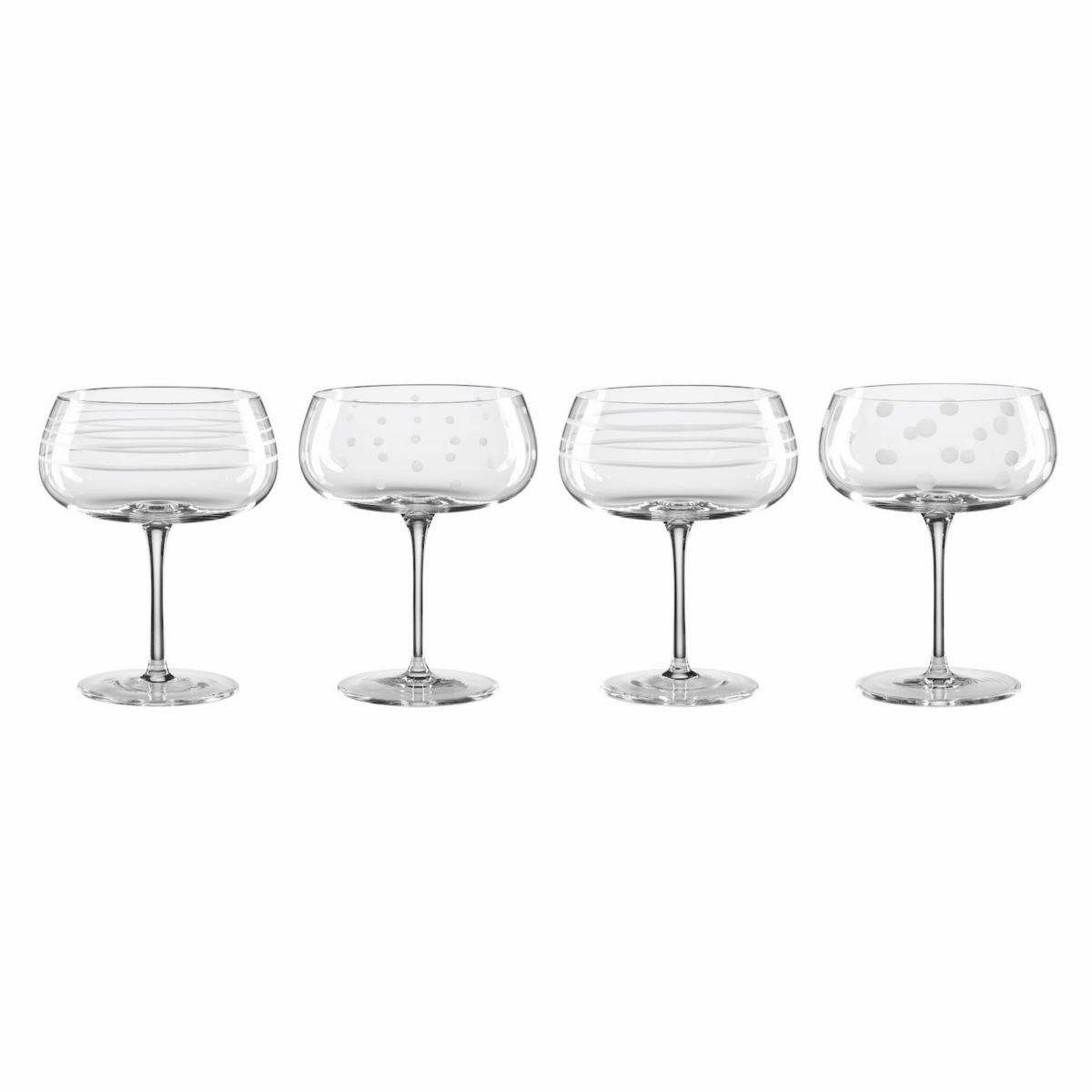 Oneida Etched Cocktail Glasses 4-piece Set Oneida