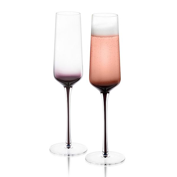 JoyJolt Black Swan 2-pc. Champagne Glass Set JoyJolt