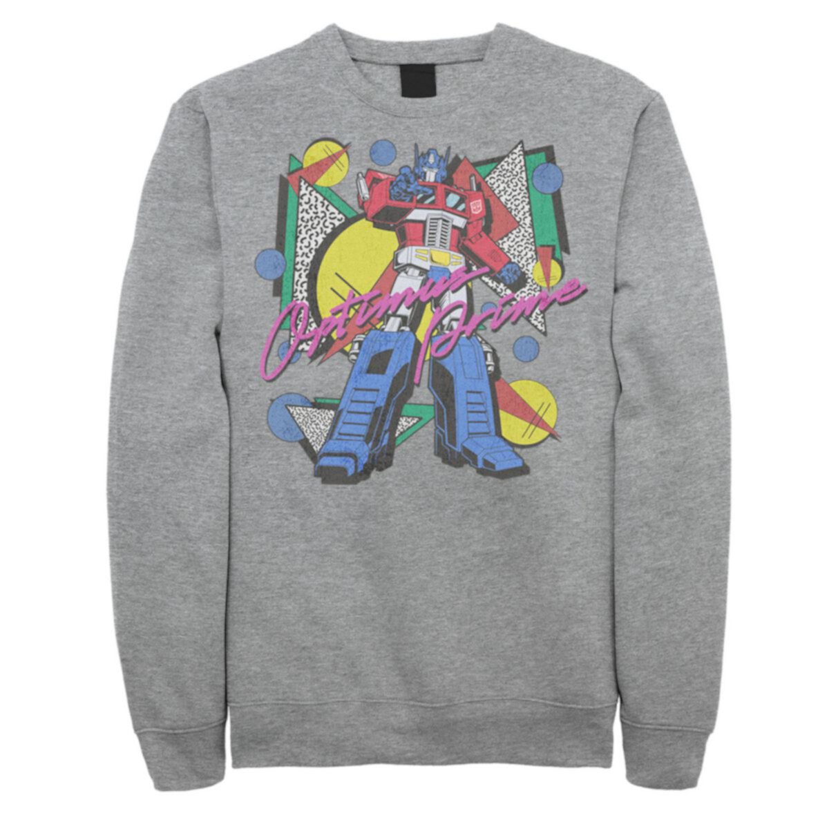 Men's Transformers Optimus Prime 80's Style Background Graphic Fleece Licensed Character