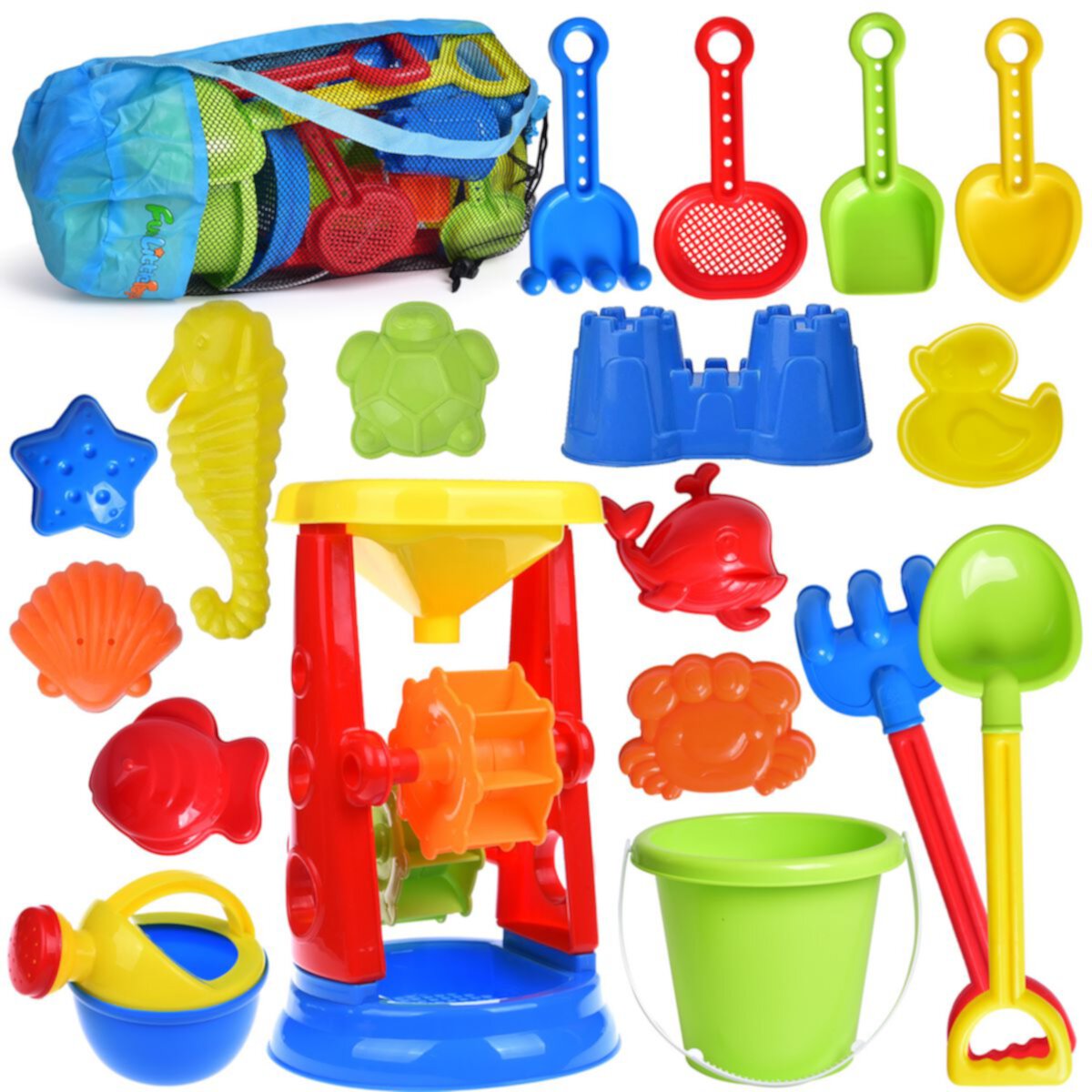 19 Pcs Sea Animal Beach & Sand Toys for Kids Popfun