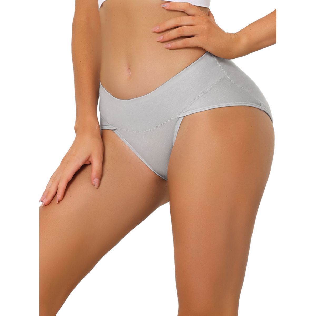 Underwear for Women Hi-Cut High Waist Tummy Control Stretch Comfort Panties ALLEGRA K